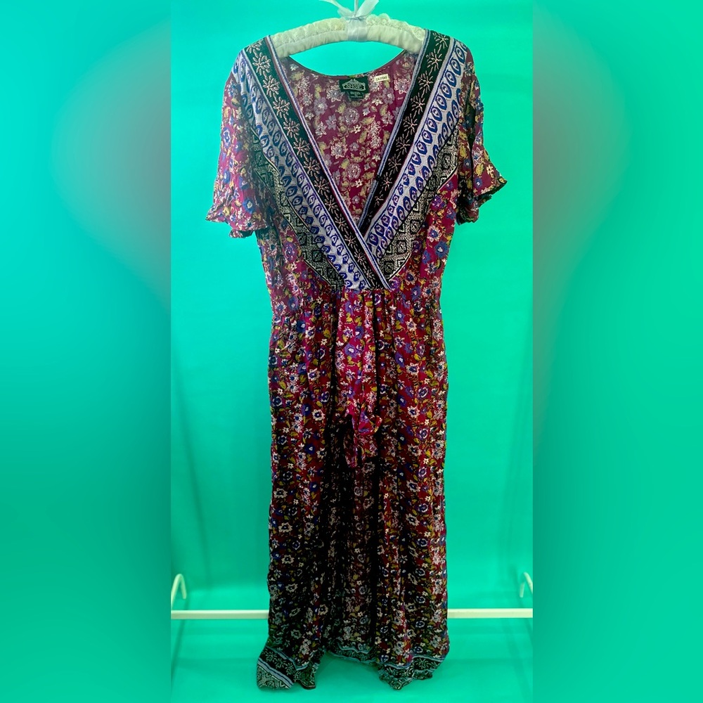 Angie Romper - Floral with shorts on the bottom and a long train